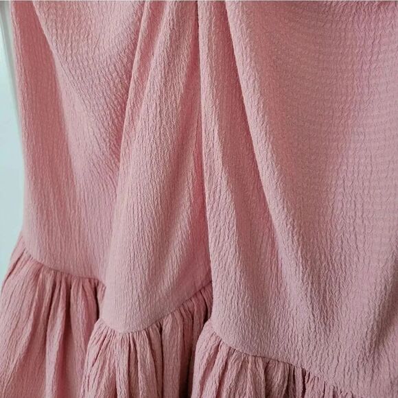 ByTimo Bubble Pink Viscose Shirred Ruffle Long Sleeve Dress XS - Picture 9 of 12